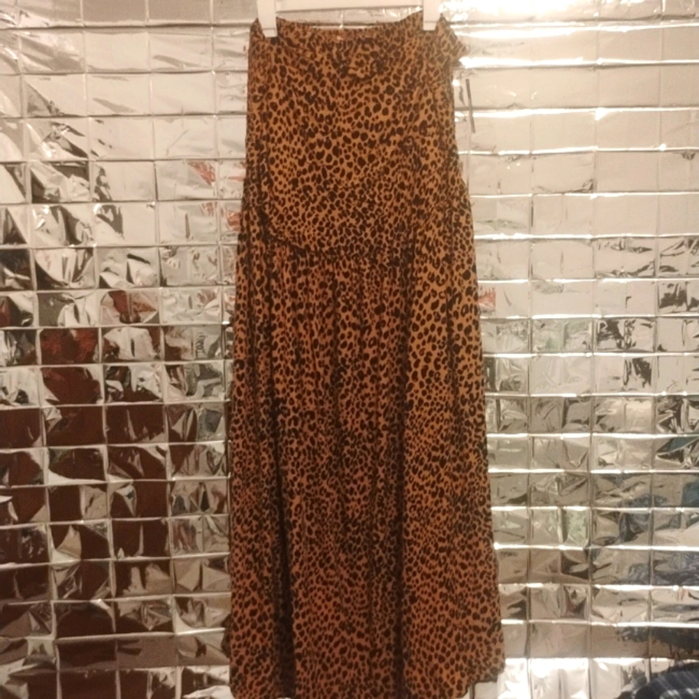 Leopard Print Strapless Dress